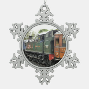 STEAM TRAINS TIN SNEEUWVLOK ORNAMENT