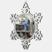 STEAM TRAINS TIN SNEEUWVLOK ORNAMENT (Rechts)