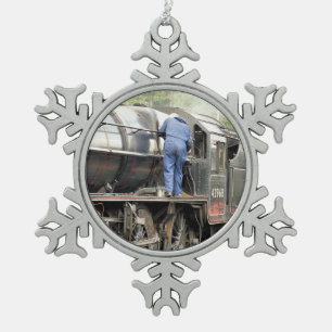 STEAM TRAINS TIN SNEEUWVLOK ORNAMENT