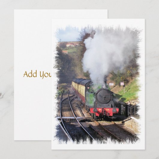 STEAM TRAINS-uitnodiging (Voorkant / Achterkant)