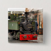 STEAM TRAINS VIERKANTE BUTTON 5,1 CM (Voorkant)