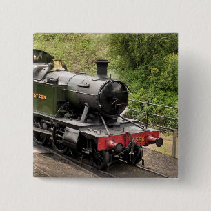 STEAM TRAINS VIERKANTE BUTTON 5,1 CM