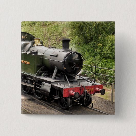 STEAM TRAINS VIERKANTE BUTTON 5,1 CM (Voorkant)