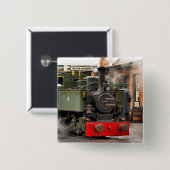 STEAM TRAINS VIERKANTE BUTTON 5,1 CM (Voorkant /achterkant)