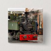 STEAM TRAINS VIERKANTE BUTTON 5,1 CM (Voorkant)