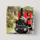 STEAM TRAINS VIERKANTE BUTTON 5,1 CM (Voorkant)