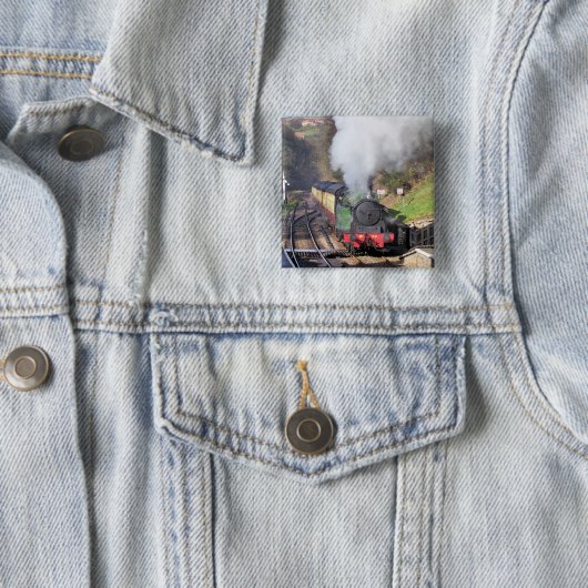 STEAM TRAINS VIERKANTE BUTTON 5,1 CM (In situ)
