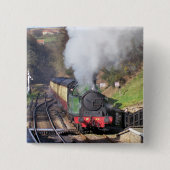 STEAM TRAINS VIERKANTE BUTTON 5,1 CM (Voorkant)