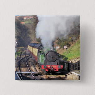 STEAM TRAINS VIERKANTE BUTTON 5,1 CM