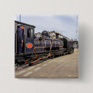 STEAM TRAINS VIERKANTE BUTTON 5,1 CM