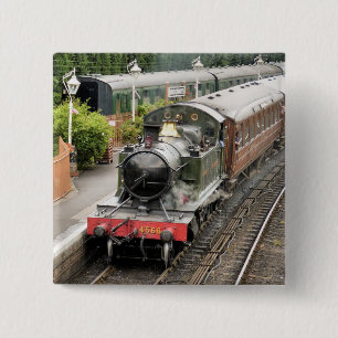 STEAM TRAINS VIERKANTE BUTTON 5,1 CM