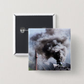STEAM TRAINS VIERKANTE BUTTON 5,1 CM (Voorkant /achterkant)