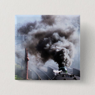 STEAM TRAINS VIERKANTE BUTTON 5,1 CM