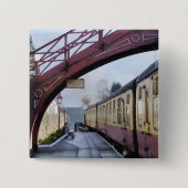 STEAM TRAINS VIERKANTE BUTTON 5,1 CM (Voorkant)