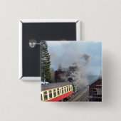 STEAM TRAINS VIERKANTE BUTTON 5,1 CM (Voorkant /achterkant)