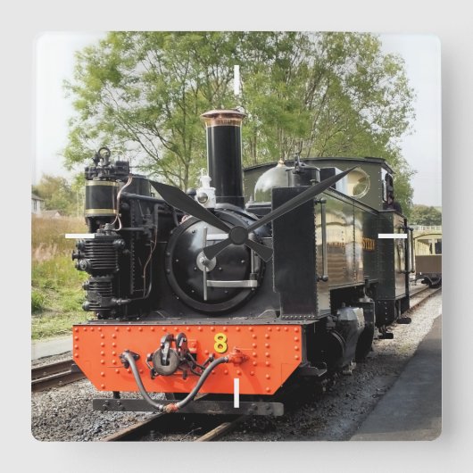 STEAM TRAINS VIERKANTE KLOK (Voorkant)