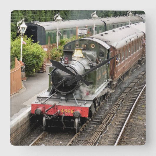 STEAM TRAINS VIERKANTE KLOK (Voorkant)