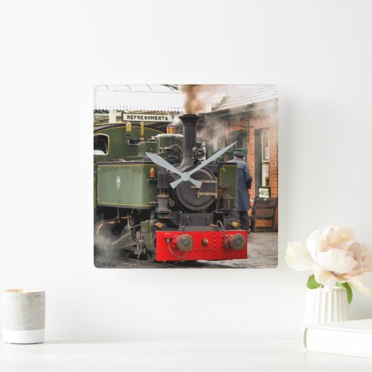 STEAM TRAINS VIERKANTE KLOK (Huis)