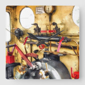 STEAM TRAINS VIERKANTE KLOK (Voorkant)