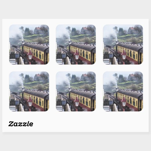 STEAM TRAINS VIERKANTE STICKER (Vel)