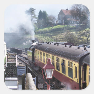 STEAM TRAINS VIERKANTE STICKER