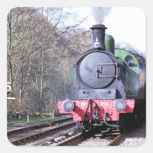 STEAM TRAINS VIERKANTE STICKER (Voorkant)
