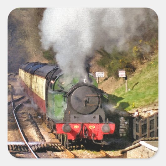 STEAM TRAINS VIERKANTE STICKER (Voorkant)