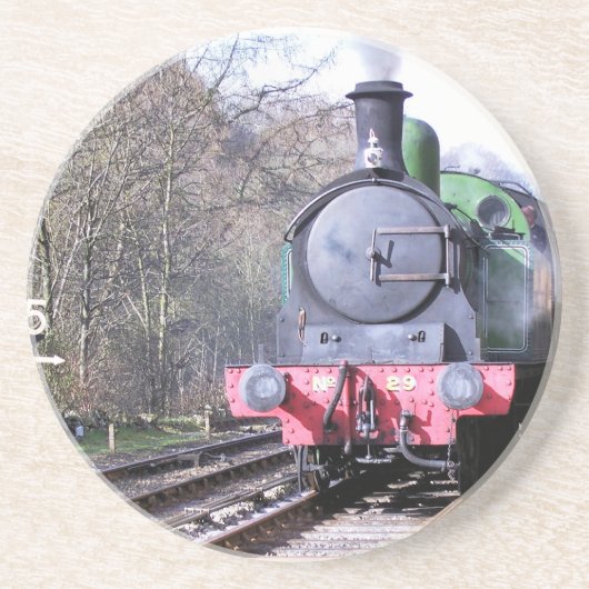 STEAM TRAINS ZANDSTEEN ONDERZETTER (Voorkant)