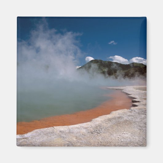 Steam uit de Champagne-pool op WAI-O-TAPU Magneet (Voorkant)