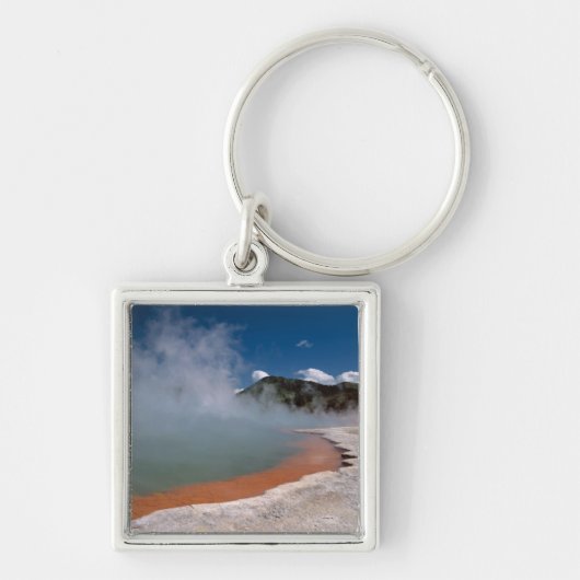 Steam uit de Champagne-pool op WAI-O-TAPU Sleutelhanger (Voorkant)