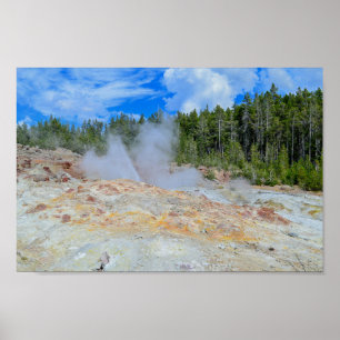 Steamboat Geyser, Yellowstone National Park, Veren Poster