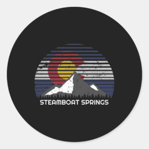 Steamboat Springs Co X Vlag van Colorado  Ronde Sticker