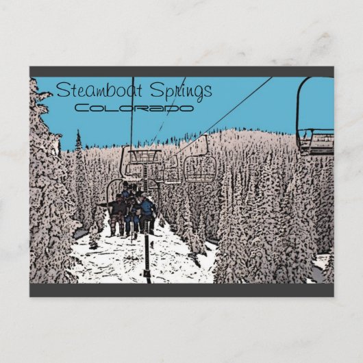 Steamboat Springs Colorado dag op lift briefkaart (Voorkant)