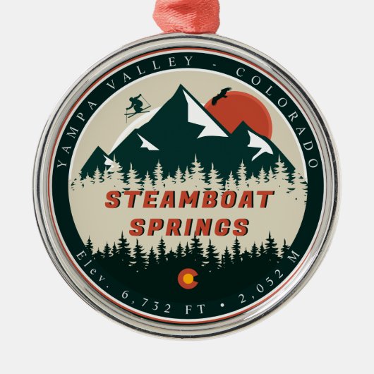 Steamboat Springs Colorado Mountain Metalen Ornament (Voorkant)