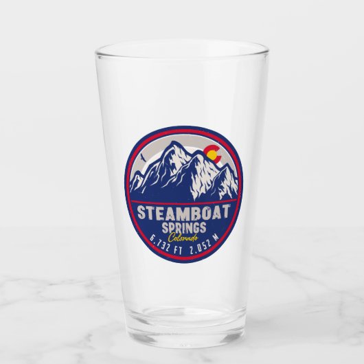 Steamboat Springs Colorado Mountain Ski Wandelen Glas (Voorkant)
