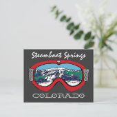 Steamboat Springs Colorado rode bril briefkaart (Staand voorkant)