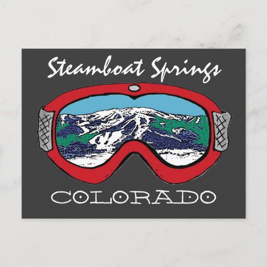 Steamboat Springs Colorado rode bril briefkaart (Voorkant)