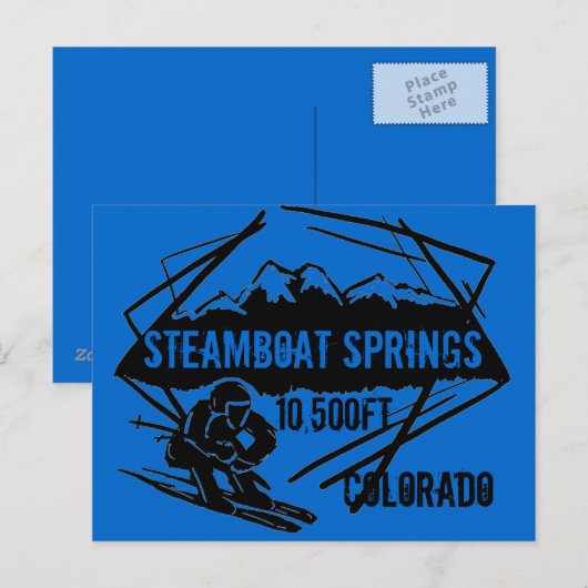 Steamboat Springs Colorado ski elevatie briefkaart (Voorkant / Achterkant)