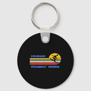 Steamboat Springs Colorado Skien Skiloper Ski Vint Sleutelhanger