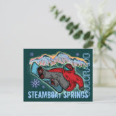 Steamboat Springs Colorado snowboarder briefkaart (Staand voorkant)