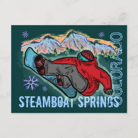 Steamboat Springs Colorado snowboarder briefkaart (Voorkant)