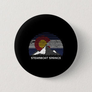 Steamboat Springs, Colorado X Co Flag Mtn Top Ronde Button 5,7 Cm