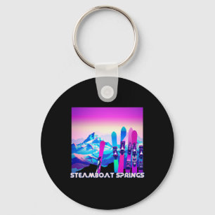 Steamboat Springs Ski Retro 80's stijl Skiën en Sleutelhanger