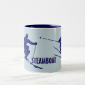 Steamboot Blue Skier Tweekleurige Koffiemok (Center)