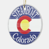 Steamboot Colorado cirkel vlag Keramisch Ornament (Links)
