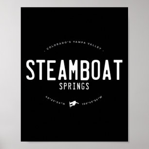 Steamboot Colorado Grafisch Verstoorde sneeuw Poster