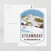 Steamboot Colorado Ski Badge Briefkaart (Voorkant / Achterkant)