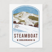 Steamboot Colorado Ski Badge Briefkaart (Voorkant)