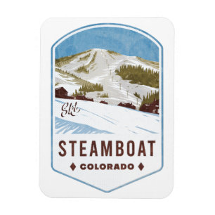 Steamboot Colorado Ski Badge Magneet