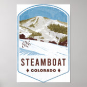 Steamboot Colorado Ski Badge Poster (Voorkant)
